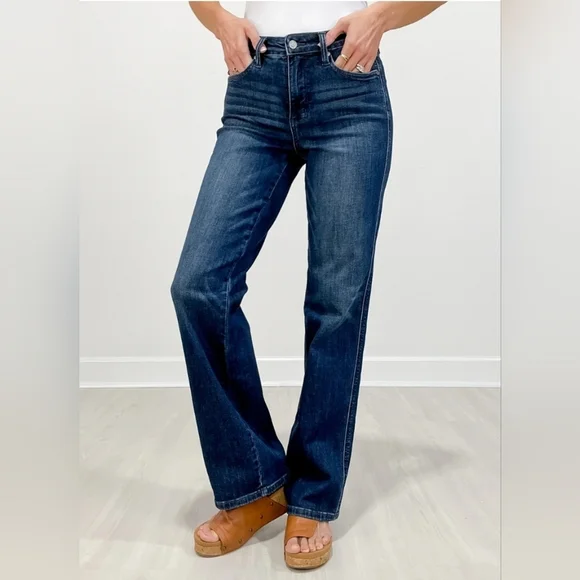 Judy Blue MR Tummy Control Classic Dark Wash Straight Fit Jeans Various NEW - Picture 8 of 16